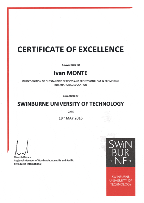 Certificate of Excellence